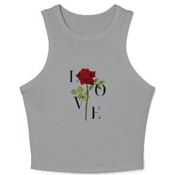 Discover Love: Elegant Quote with Beautiful Red Rose Crop Tank Top