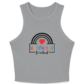 Discover Welcome Back To School Rainbow heart Crop Tank Top