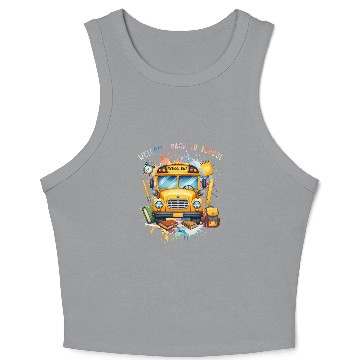 Discover Welcome back to school School Bus Crop Tank Top