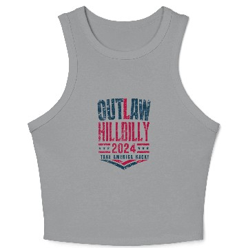 Discover Vintage Elections Outlaw Hillbilly US Flag Crop Tank Top