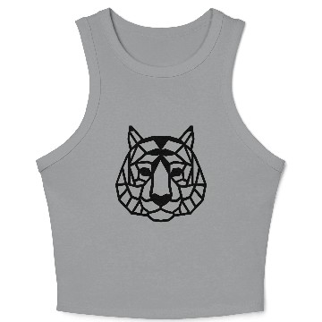 Discover Roaring Geometry: Fierce Tiger Faces in Modern Des Crop Tank Top