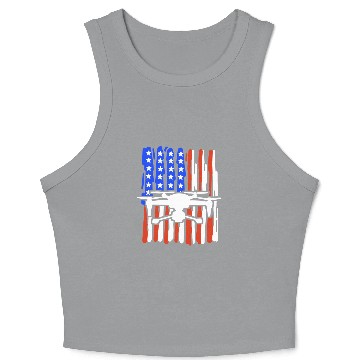 Discover Drone American Flag Quadcopter Crop Tank Top