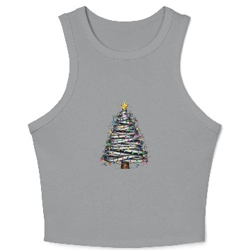 Discover Christmas Light Tree Holiday Crop Tank Top
