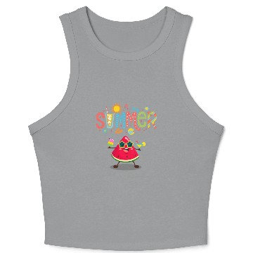 Discover Summer Vibes: Fresh Watermelon Design! Crop Tank Top