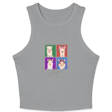 Discover Four squares Alpaca Crop Tank Top