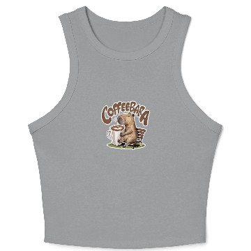Discover Coffeebara Capybara Coffedrinker Crop Tank Top