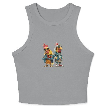 Discover Chickens looking cool in trendy Crop Tank Top