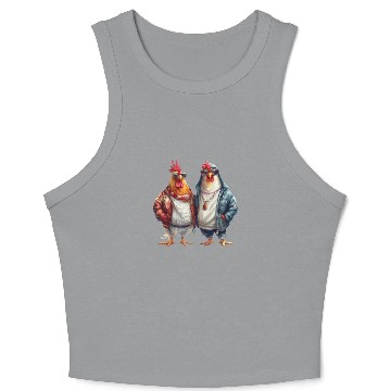 Discover Streetwear-dressed chickens looking Crop Tank Top