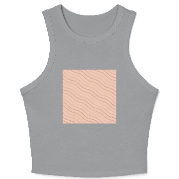 Discover Peach and Brown Wavy Line Pattern Design Crop Tank Top