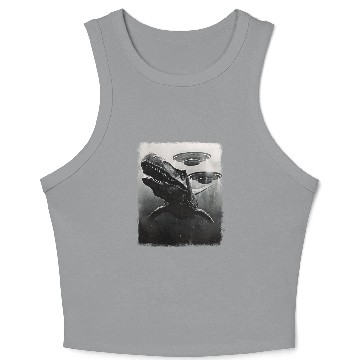 Discover Mosasaurus Dinosaur UFO Alien Extraterrestrial Sel Crop Tank Top