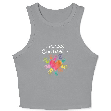 Discover School Counselor Heart Crop Tank Top