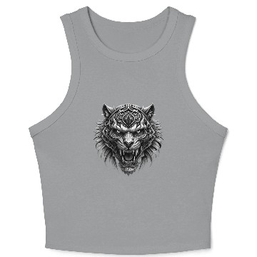 Discover vector illustration tiger demon Crop Tank Top