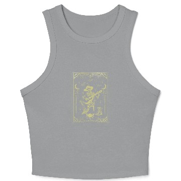 Discover Tarot Card Celestial Cowboy Skeleton Plays Guitar Crop Tank Top