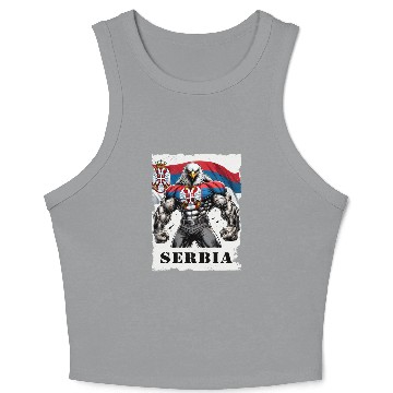 Discover Serbia Eagle Bodybuilding Design Crop Tank Top