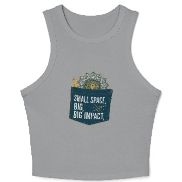 Discover Pocket design | Minimalist typography Crop Tank Top