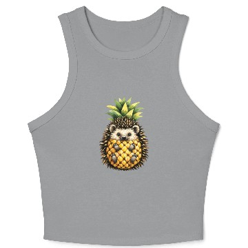 Discover Spiky Pineapple Fruit Lover Funny Design Crop Tank Top