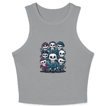 Discover Back To School Skeletons Crop Tank Top