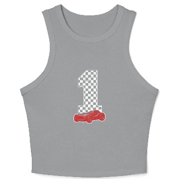 Discover 01 Year Old Pit Crew Boy Car Racing 1st Birthday Crop Tank Top