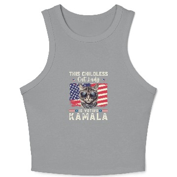 Discover This childless Cat lady for kamala Harris 2024 Crop Tank Top