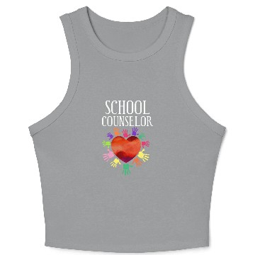 Discover School Counselor Heart Crop Tank Top