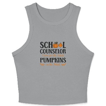 Discover School Counselor Pumpkin Fall Crop Tank Top