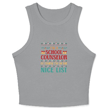 Discover School Counselor Christmas Ugly Crop Tank Top