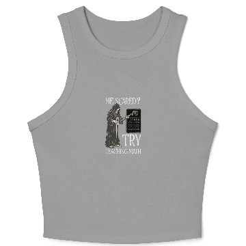 Discover Halloween Math Teacher Me Scared? Try Teaching Mat Crop Tank Top
