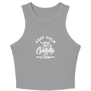 Discover Keep Calm Cuddle A Highland Cow Crop Tank Top