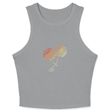 Discover Cheerleading Pom Poms Sketch Crop Tank Top