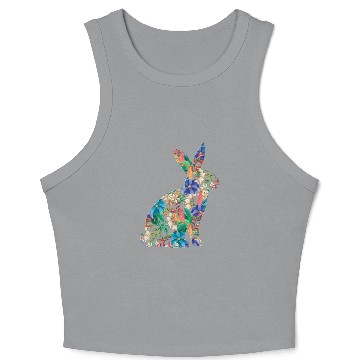 Discover Floral Easter Girls Bunny Spring Flowers Rabbit Crop Tank Top
