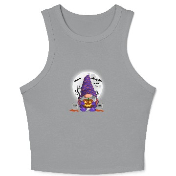 Discover Halloween Gnomes, Happy Halloween Crop Tank Top