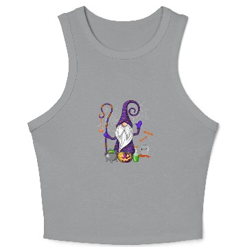 Discover Halloween Gnomes, Happy Halloween Crop Tank Top