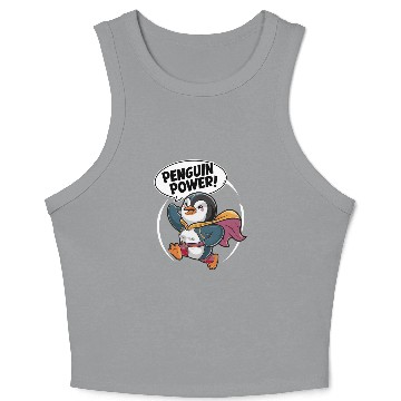 Discover Penguin Power Superhero Fun Graphic Crop Tank Top