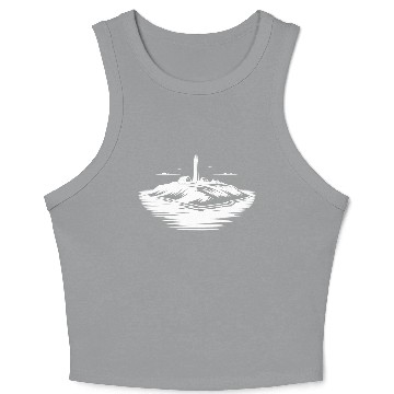Discover Lonely Island With Lighthouse On The Coast Crop Tank Top
