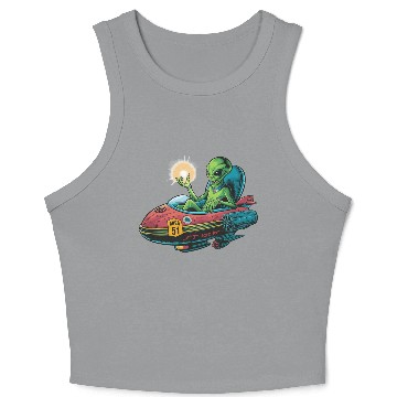 Discover Alien in Area 51 Craft Crop Tank Top