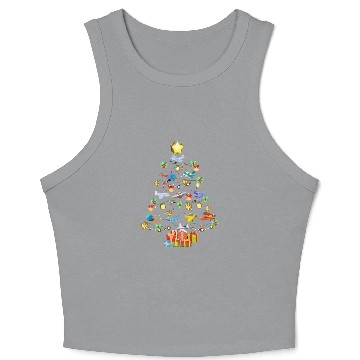 Discover Airplane Christmas Tree Crop Tank Top