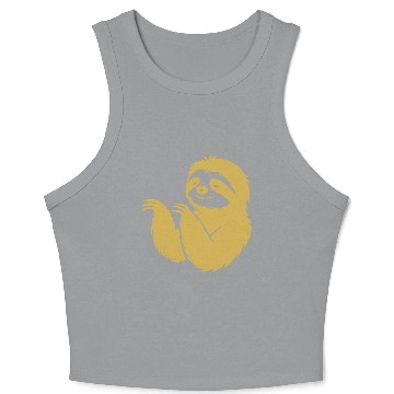Discover Cool sloth silhouette portrait face head Crop Tank Top