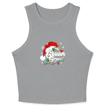 Discover cousin crew Santa Claus Hat Christmas lights Crop Tank Top