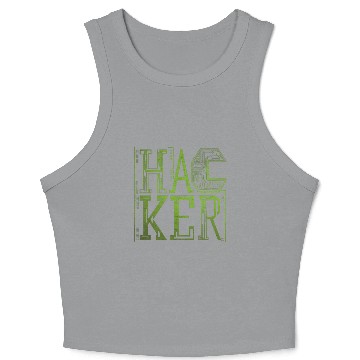 Discover Futuristic Digital Hacker Typography Crop Tank Top