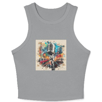 Discover NYC Microphone AT Subway Crop Tank Top