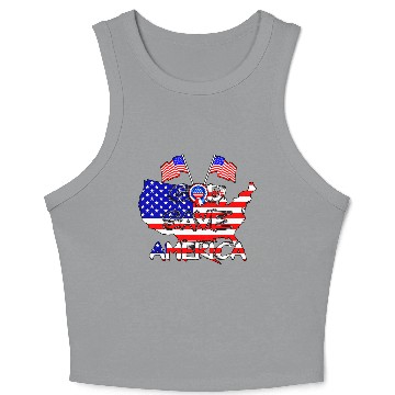 Discover god save america flags stars Crop Tank Top