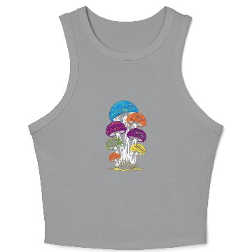 Discover Psychedelic Rainbow Mushrooms Crop Tank Top