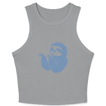 Discover Cool sloth silhouette portrait face head Crop Tank Top