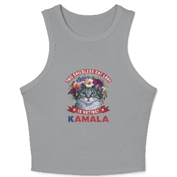 Discover Childless Cat Lady is voting kamala Crop Tank Top