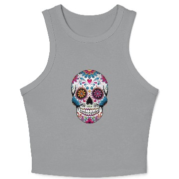 Discover Colorful Skull Crop Tank Top