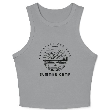 Discover Adventure and Chill Summer Camp Mountain Crop Tank Top
