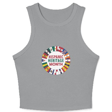 Discover Hispanic Heritage Circle Unity of Flags Crop Tank Top