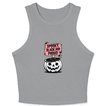 Discover Spooky Black and Proud Crop Tank Top