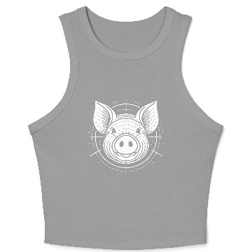 Discover Pig face pigs vector farm animal path20 Crop Tank Top
