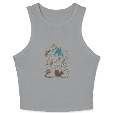 Discover Bigfoot Playing Hockey Lover Funny Design Crop Tank Top